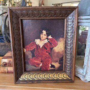 Vintage Sir Thomas Lawrence "Red Boy" wood framed Litho